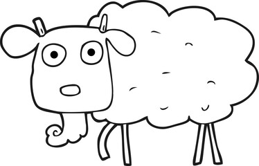 black and white cartoon muddy goat
