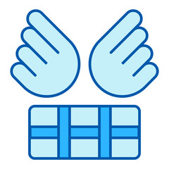 A package with wings to deliver it - icon, illustration on white background, similar style