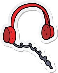 sticker of a cartoon headphones