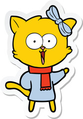 sticker of a cartoon cat