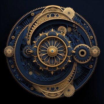 Fantasy Compass Cogs  and Wheels in Stunning Detail