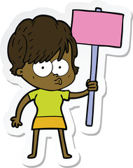sticker of a cartoon woman