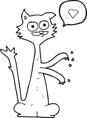 speech bubble cartoon cat scratching