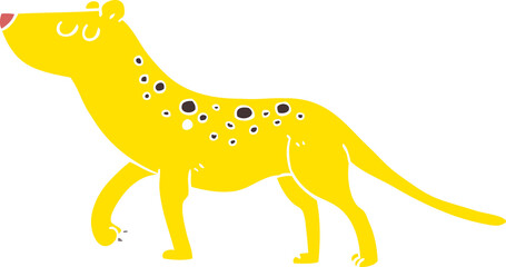 flat color illustration of a cartoon leopard