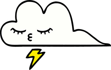 comic book style cartoon thunder cloud