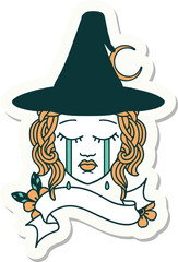 human witch character face sticker