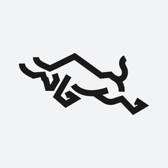simple bull line icon logo vector design, abstract modern logo pictogram design of bull or buffalo.