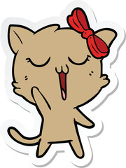 sticker of a cartoon cat