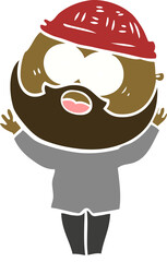 flat color style cartoon bearded man