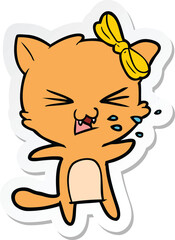 sticker of a cartoon cat