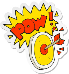 sticker of a cartoon arrow hitting target