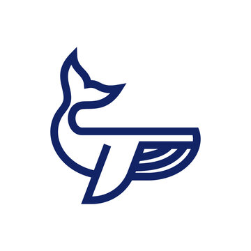 recommend clip art: whale simple line icon logo vector design, modern logo pictogram design of whale in abstract line design style