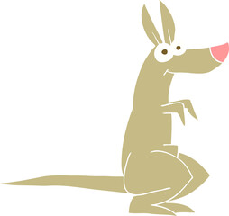 flat color illustration of a cartoon kangaroo