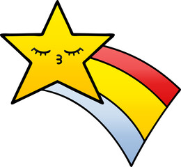 gradient shaded cartoon shooting rainbow star