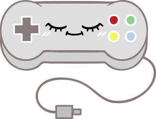 flat color retro cartoon game controller © lineartestpilot