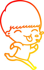 warm gradient line drawing cartoon rude man