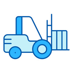 Wheel loader with box - icon, illustration on white background, similar style
