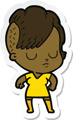 sticker of a cartoon woman