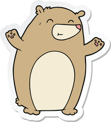 sticker of a happy cartoon bear