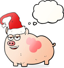 thought bubble cartoon christmas pig