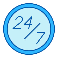 Delivery sign 24 hours 7 days a week - icon, illustration on white background, similar style\