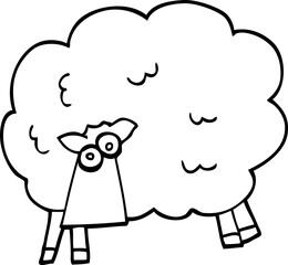 line drawing cartoon funny sheep
