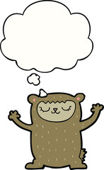 cute cartoon bear and thought bubble