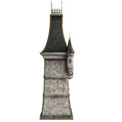 3d render fantasy castle tower medieval isolated