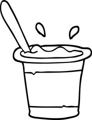 black and white cartoon yogurt