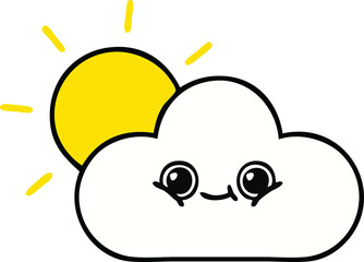 cute cartoon sun and cloud