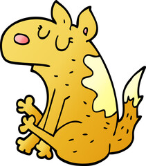 cartoon doodle dog sitting