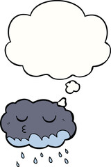 cartoon rain cloud and thought bubble