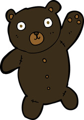 Fototapeta premium cartoon cute black teddy bear