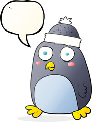speech bubble cartoon penguin