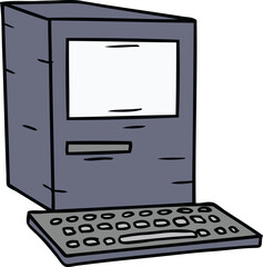 cartoon doodle of a computer and keyboard