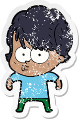 distressed sticker of a cartoon woman