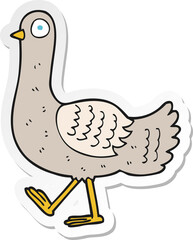 sticker of a cartoon pigeon