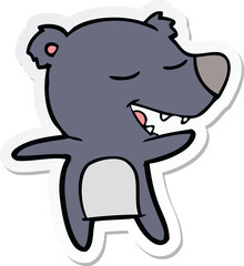 sticker of a cartoon bear
