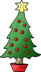 cartoon doodle christmas tree