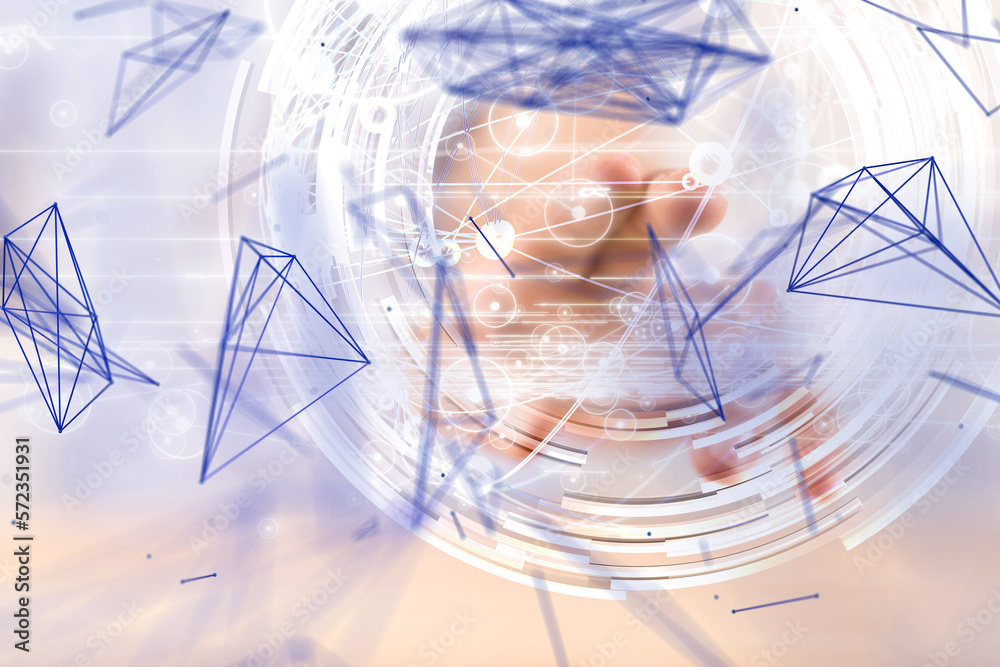 Poster conference Digital Network and data concept 3d - connection