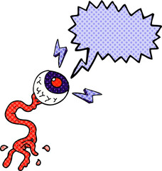 comic book speech bubble cartoon gross electric halloween eyeball
