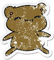 distressed sticker cartoon kawaii cute teddy bear