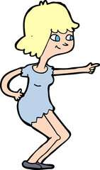 cartoon girl pointing