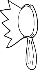 line drawing cartoon magnifying glass