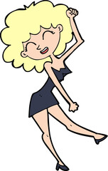 cartoon dancing woman