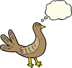 Obraz premium cartoon bird with thought bubble