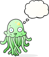 thought bubble cartoon octopus