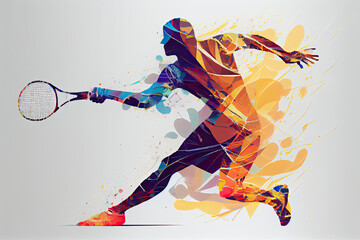 Abstract tennis player - obrazy, fototapety, plakaty