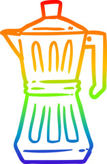 rainbow gradient line drawing espresso maker