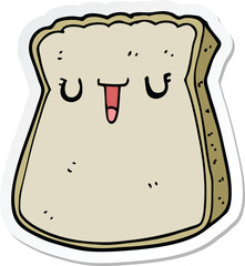 sticker of a cartoon slice of bread